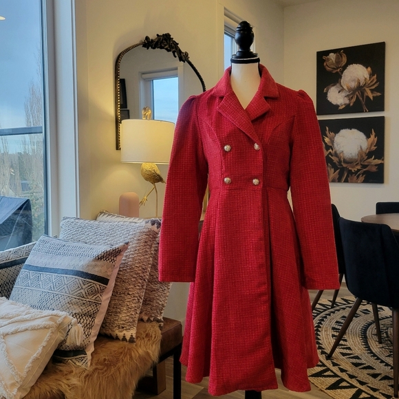 Shein Raffinea Jackets & Blazers - 3/$30 NWT Red Overcoat